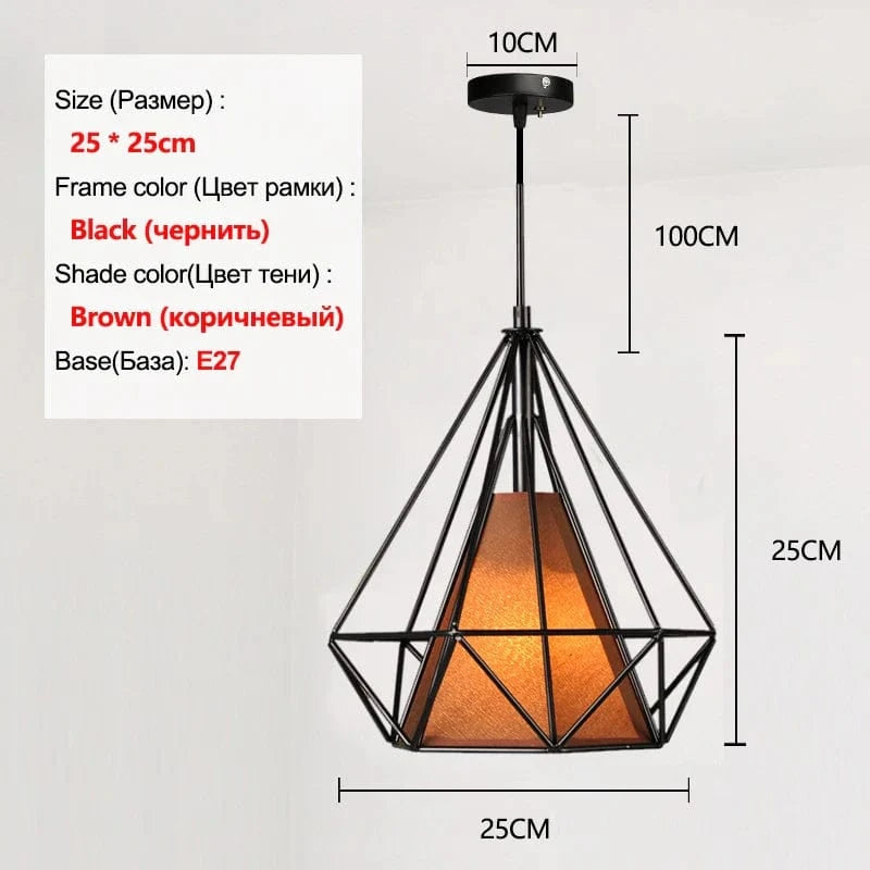 Lustre Cage à Oiseaux Moderne Loft | Marco Lucetti Abat-jour café / 7W Blanc chaud