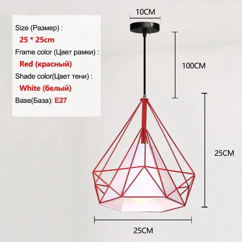 Lustre Cage à Oiseaux Moderne Loft | Marco Lucetti Cadre rouge / 7W Blanc chaud