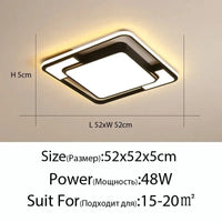 Lustre carré Moderne en Fer avec LED pour Éclairage Intérieur