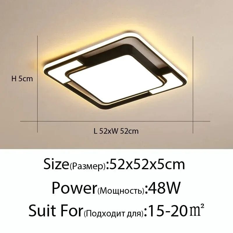 Lustre carré Moderne en Fer avec LED pour Éclairage Intérieur | Marco Lucetti