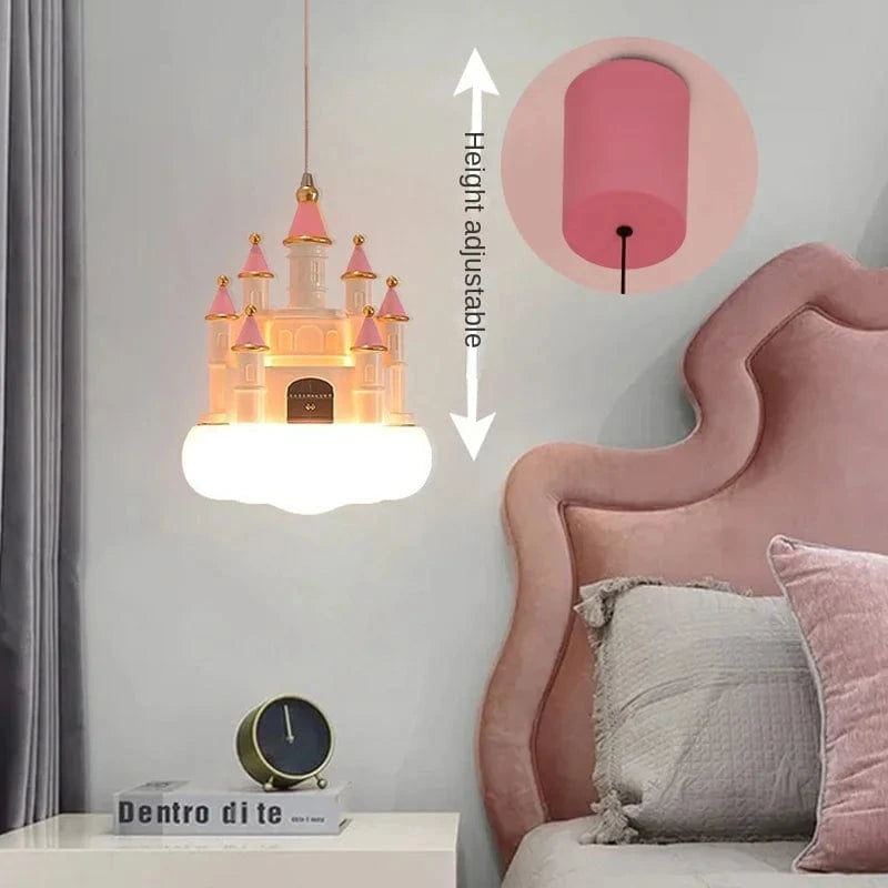  Lustre Chambre de Fille Château Rose Nuage LED | Marco Lucetti Modèle automatique