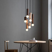 Lustre Chinois en Noyer avec Barre de Suspension | Marco Lucetti