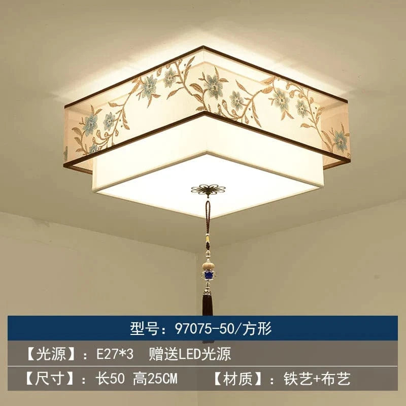 Lustre Chinois Plafonnier Chinoiserie pour Chambre Rétro | Marco Lucetti A 50CM