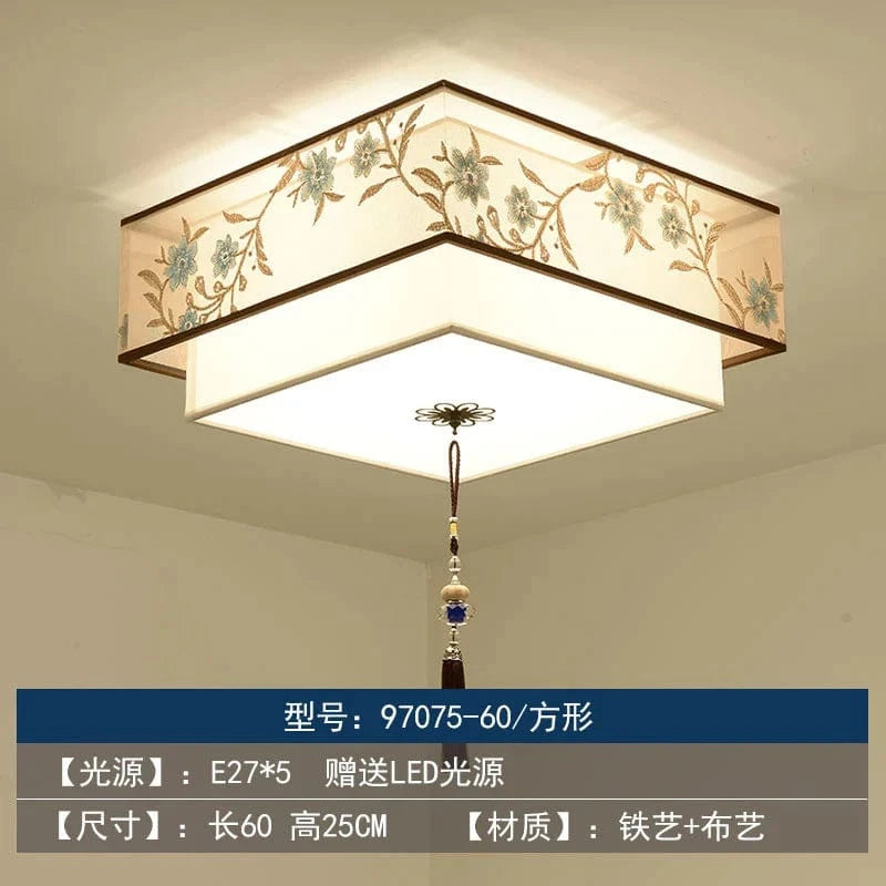 Lustre Chinois Plafonnier Chinoiserie pour Chambre Rétro | Marco Lucetti A 60CM