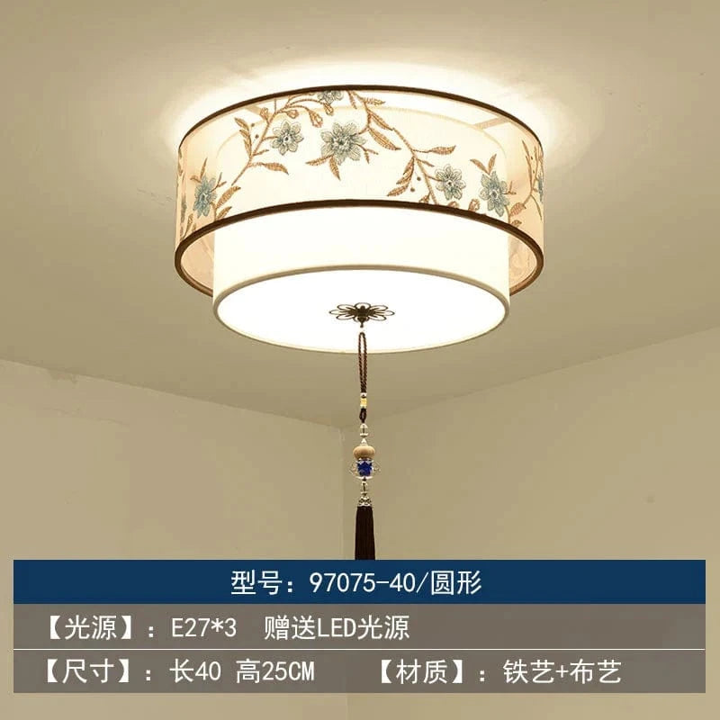 Lustre Chinois Plafonnier Chinoiserie pour Chambre Rétro | Marco Lucetti C 40CM