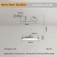 Lustre chromé à bras oscillants rotatifs - 360° | Marco Lucetti Argent 42cm / 3 Température de couleur