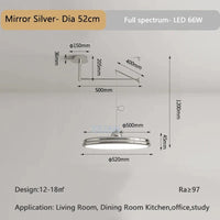 Lustre chromé à bras oscillants rotatifs - 360° | Marco Lucetti Argent 52cm / 3 Température de couleur