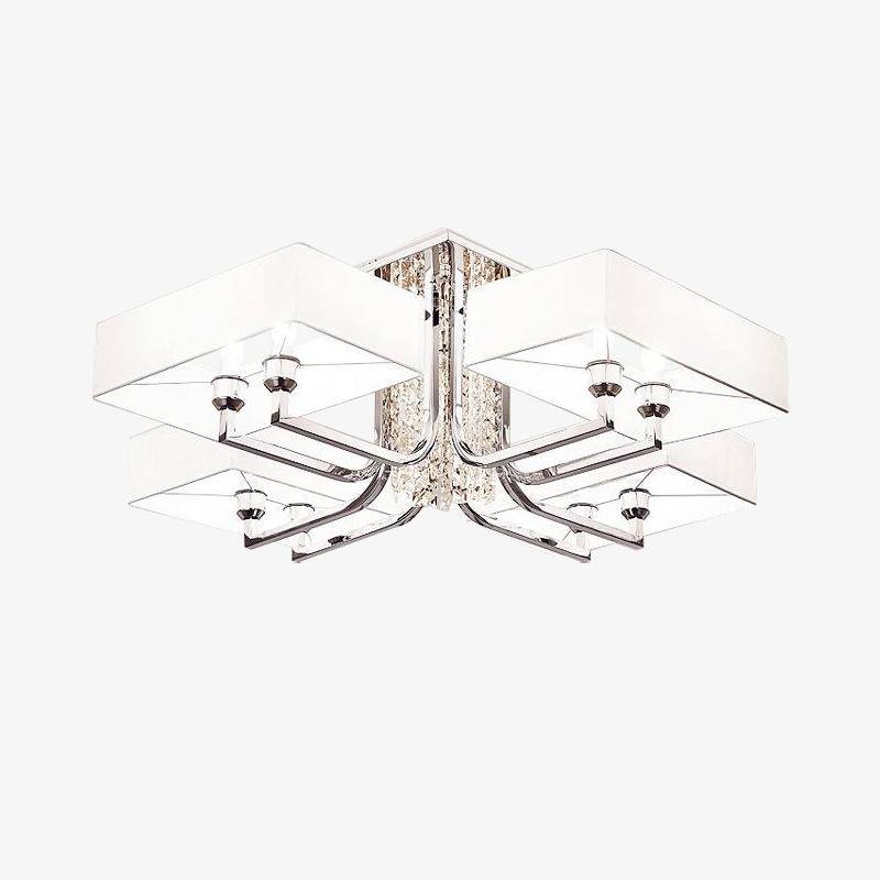 Lustre Chromé en Cristal et Verre - Grand Abat-Jour Luxe | Marco Lucetti Petit