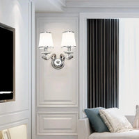 Lustre Chromé Moderne - Abat-jours Blancs | Marco Lucetti