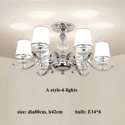 Lustre Chromé Moderne - Abat-jours Blancs | Marco Lucetti Feux A-6 / Lumière chaude (2500k)