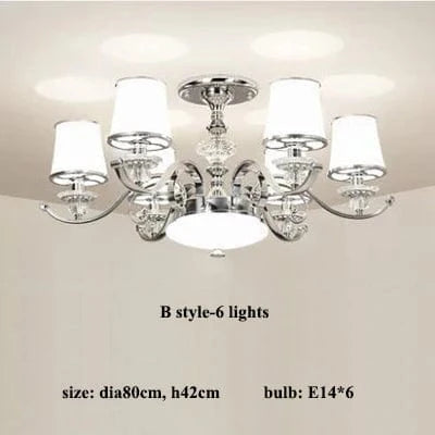 Lustre Chromé Moderne - Abat-jours Blancs | Marco Lucetti Lumières B-6 / Lumière chaude (2500k)