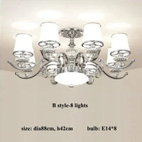 Lustre Chromé Moderne - Abat-jours Blancs | Marco Lucetti Lumières B-8 / Lumière chaude (2500k)