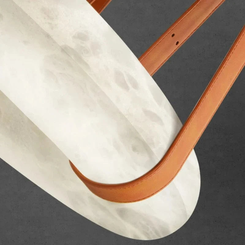 Lustre Circulaire en Marbre LED de Luxe - Diamètre 50cm | Marco Lucetti