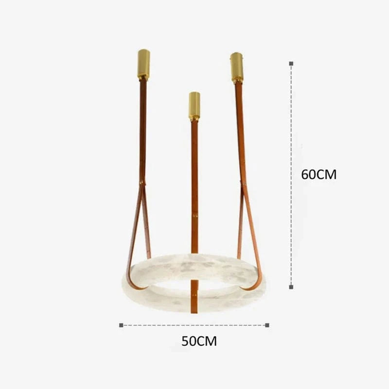 Lustre Circulaire en Marbre LED de Luxe - Diamètre 50cm | Marco Lucetti