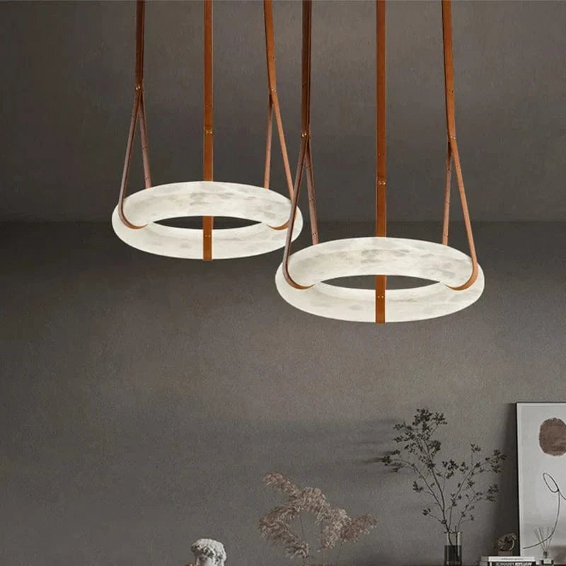 Lustre Circulaire en Marbre LED de Luxe - Diamètre 50cm | Marco Lucetti