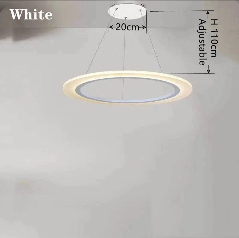 Lustre circulaire minimaliste moderne avec éclairage LED Smart. | Marco Lucetti BLANC / 80CM / Lumière neutre