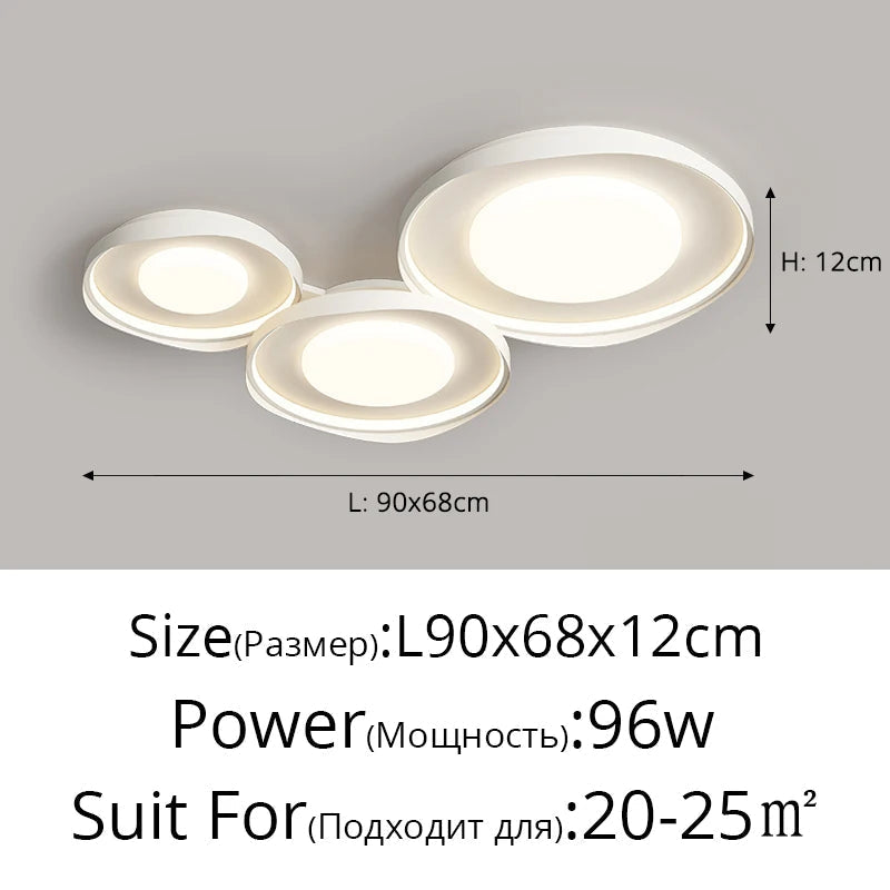 Plafonnier circulaire moderne en fer pour éclairage intérieur - Élégance lumineuse