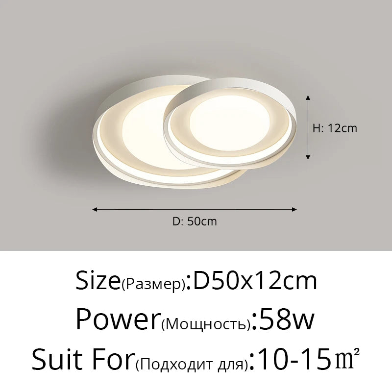 Plafonnier circulaire moderne en fer pour éclairage intérieur - Élégance lumineuse