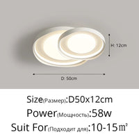 Plafonnier circulaire moderne en fer pour éclairage intérieur - Élégance lumineuse