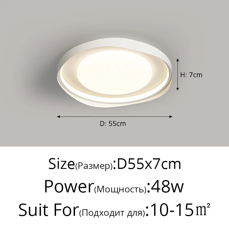 Plafonnier circulaire moderne en fer pour éclairage intérieur - Élégance lumineuse