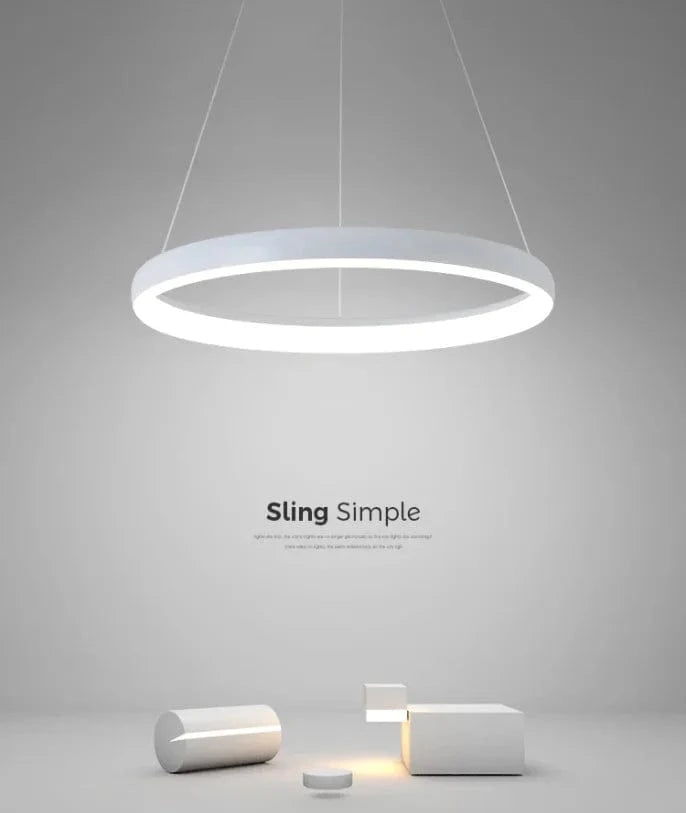 Lustre Circulaire Moderne Minimaliste à LED Nordique Créatif | Marco Lucetti BLANC / Diamètre 80cm 50W / RC à intensité variable