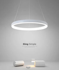 Lustre Circulaire Moderne Minimaliste à LED Nordique Créatif | Marco Lucetti BLANC / Diamètre 80cm 50W / RC à intensité variable