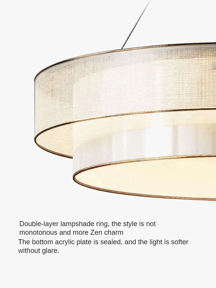 Lustre Céleste Chinois Zen en Tissu pour Ingénierie