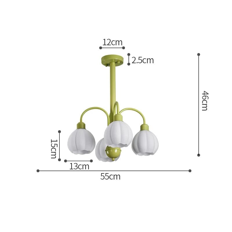 Lustre Citrouille Pastorale pour Chambre à Coucher | Marco Lucetti 4 têtes