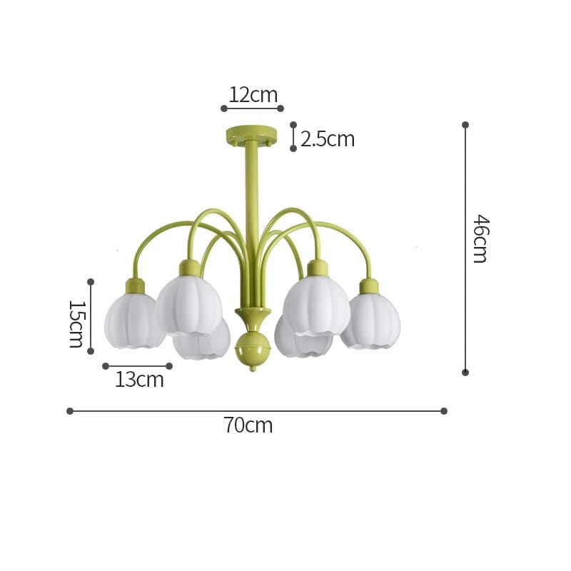 Lustre Citrouille Pastorale pour Chambre à Coucher | Marco Lucetti 5 têtes