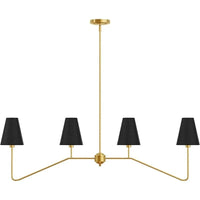 Lustre Classique Or/Noir avec Abat-jour en Lin Blanc - Idéal pour Chambre à Coucher | Marco Lucetti B 4 têtes Or / Blanc froid