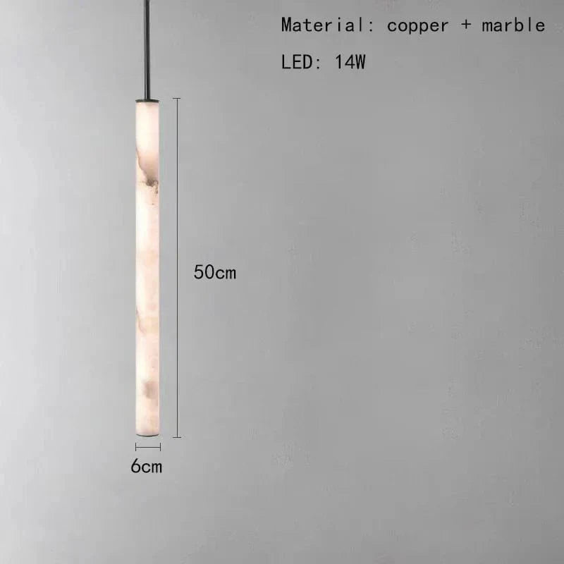 Lustre Collection Prestige en Marbre Naturel et Laiton Noir avec Cordon Réglable | Marco Lucetti 50 cm / Lumière chaude