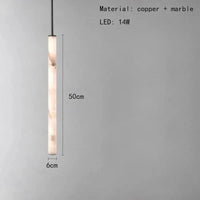 Lustre Collection Prestige en Marbre Naturel et Laiton Noir avec Cordon Réglable | Marco Lucetti 50 cm / Lumière chaude