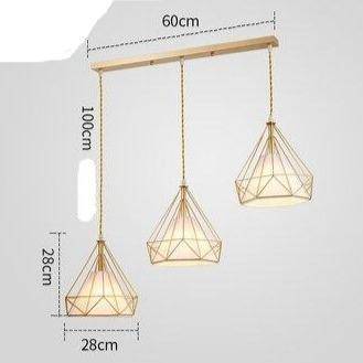Lustre Conique Doré Vivo | Marco Lucetti 3 lampes - Base longue