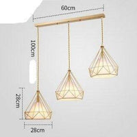 Lustre Conique Doré Vivo | Marco Lucetti 3 lampes - Base longue