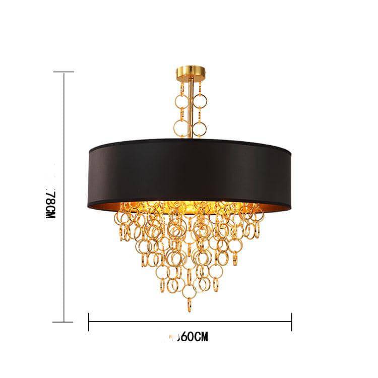 Lustre contemporain avec abat-jour noir et accents dorés | Marco Lucetti