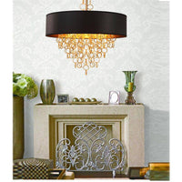 Lustre contemporain avec abat-jour noir et accents dorés | Marco Lucetti