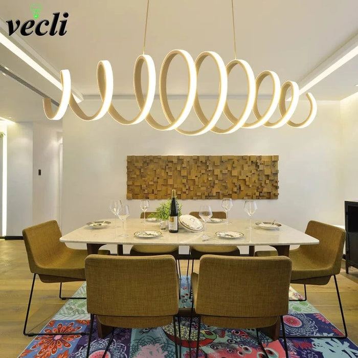 Lustre contemporain en aluminium avec éclairage LED intégré | Marco Lucetti 88w / Blanc chaud / CHINE