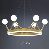 Lustre Couronne LED Luxe Enfants - Collection Éclatante | Marco Lucetti D60cm 6 lumières / Ampoules tricolores G9