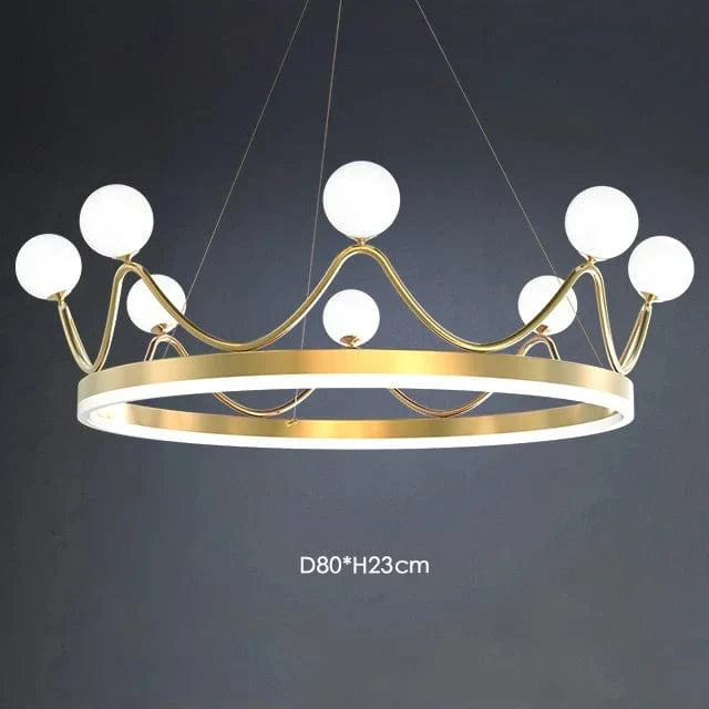 Lustre Couronne LED Luxe Enfants - Collection Éclatante | Marco Lucetti D80cm 8 lumières / Ampoules tricolores G9