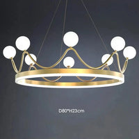 Lustre Couronne LED Luxe Enfants - Collection Éclatante | Marco Lucetti D80cm 8 lumières / Ampoules tricolores G9