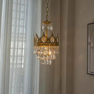 Lustre Couronne Moderne en Cristaux: Luminaire Décoratif d'Intérieur | Marco Lucetti D23cm / Lumières chaudes et froides