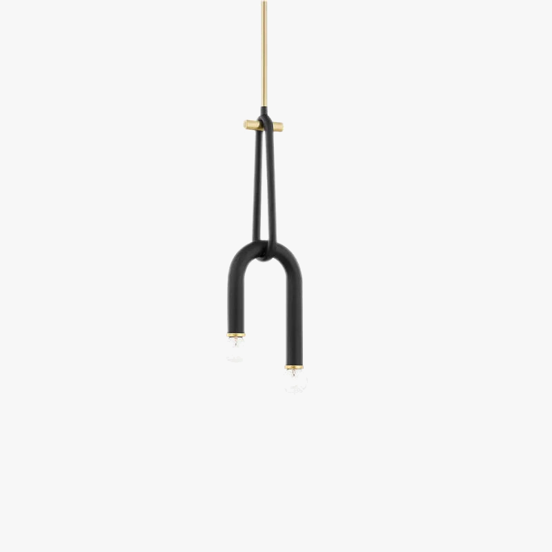Lustre Créatif à 2 Ampoules - Hauteur Réglable en Métal