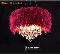 Lustre Plume LED Créatif et Romantique