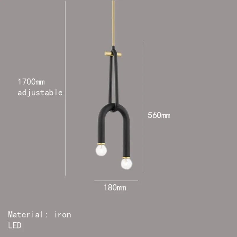Lustre Créatif à 2 Ampoules - Hauteur Réglable en Métal | Marco Lucetti Avec de l&#39;or / Blanc froid