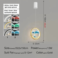 Lustre Créatif Double Tête Nordic Style Sables Mouvants | Marco Lucetti Style A D22x150cm / Or / 3 couleurs sans télécommande