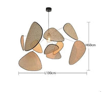 Lustre Créatif en Rotin Bambou Osier Design Handmade | Marco Lucetti LAMPE E / Lumière froide