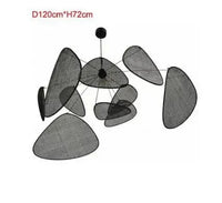 Lustre Créatif en Rotin Bambou Osier Design Handmade | Marco Lucetti Noir 120cm / Lumière froide