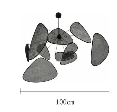 Lustre Créatif en Rotin Bambou Osier Design Handmade | Marco Lucetti Noir Dia-100cm / Lumière froide