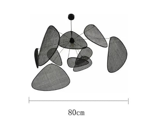 Lustre Créatif en Rotin Bambou Osier Design Handmade | Marco Lucetti Noir Dia-80cm / Lumière froide