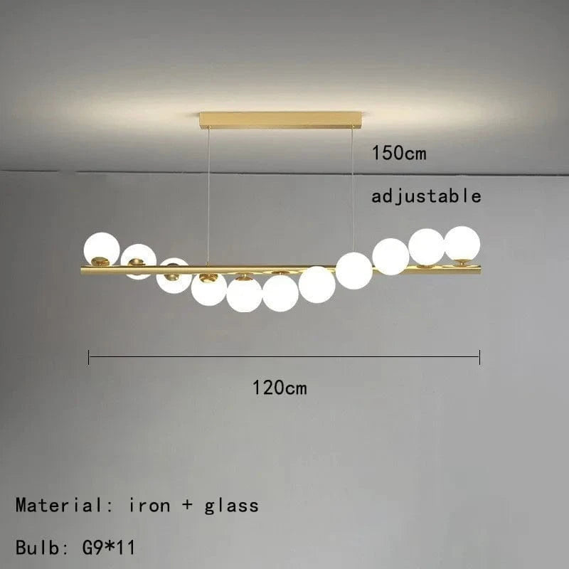 Lustre Créatif en Verre pour Bar et Restaurant avec Fil Réglable - Élégance Lumineuse | Marco Lucetti 11 lumières / Blanc chaud